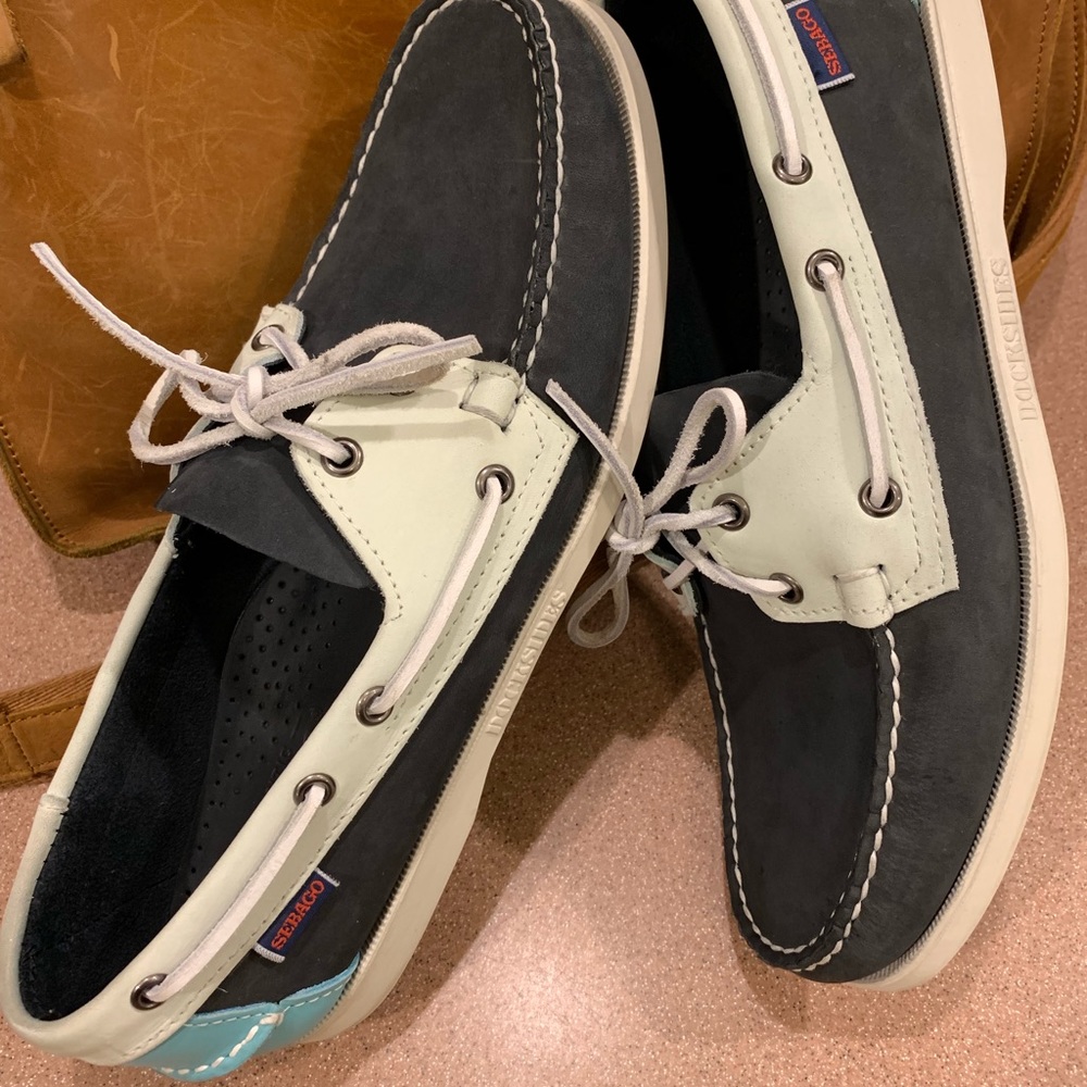 Sz10 Men’s Sebago Dockside Navy/Sea Rare color!